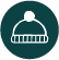 Winter hat icon on dark teal background
