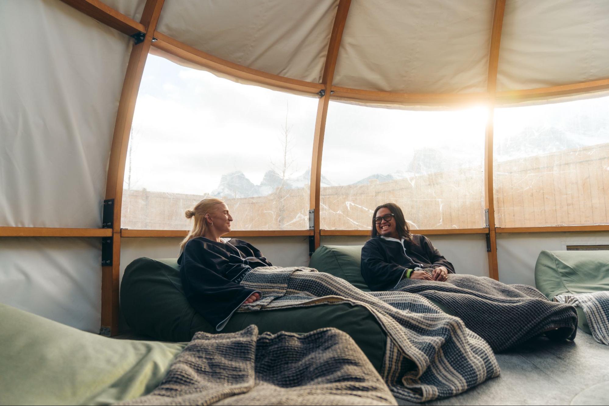 Relaxation Tents at Everwild Nordic Spa